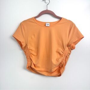 Aritzia TNA Chill Malibu Cropped T-Shirt in Orange Sz Medium
